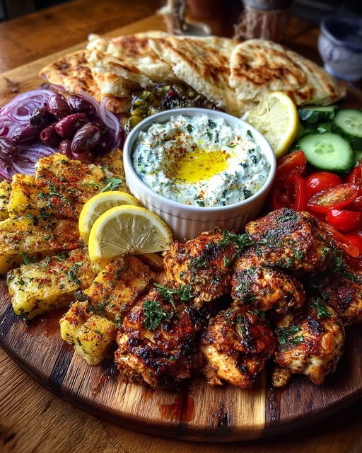 razing Platter with Feta Dip & Olive Mix Recipe - Recipe Image