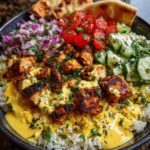 Mediterranean Chicken Pita Bowl with Spicy Tahini Sauce Recipe