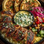 Mediterranean Chicken Pita Bowl with Spicy Feta Sauce Recipe