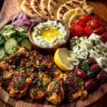 Greek Chicken Souvlaki Grazing Board with Feta Dip Recipe