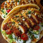 Chicken Pita with Creamy Yogurt Drizzle Recipe