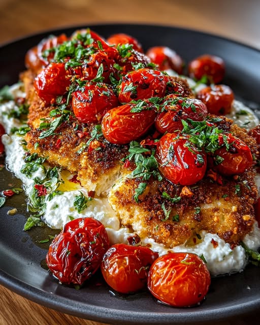 Roasted Tomatoes & Lemon Basil Oil Recipe - Recipe Image