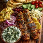 Souvlaki Mezze Board with Herb Feta Dip Recipe