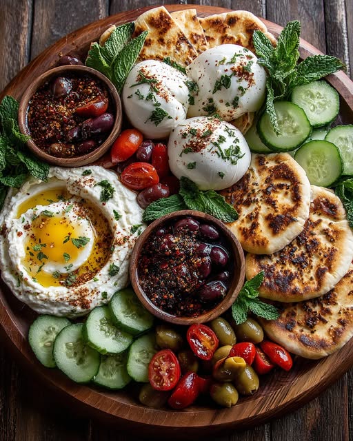Mediterranean Burrata and Pita Grazing Board Recipe