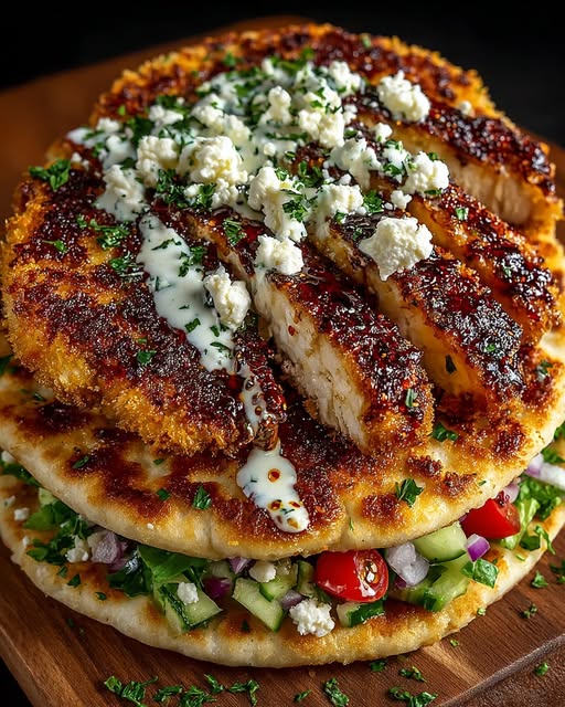 a Chicken Pita with Garlic Sauce Drizzle Recipe