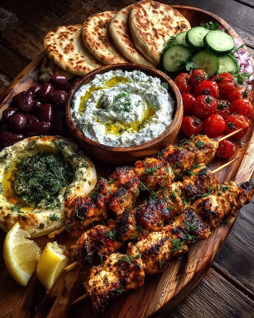 uvlaki Mezze Board with Whipped Feta Dip Recipe - Recipe Image